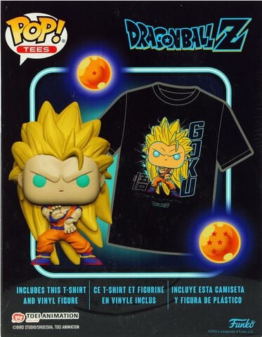 Pop! & Tee - T- Shirts Et Figurine Funko Pop - Dbz- Goku Ss3 Taille L